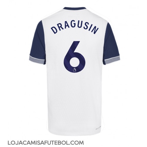 Camisa de Futebol Tottenham Hotspur Radu Dragusin #6 Equipamento Principal 2024-25 Manga Curta